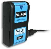 V-Lok VL-P60 power supply brick with blue label and AC plug cable