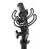 Rycote INV-5 black microphone shock mount with metal spring clips and stand mount