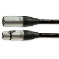 Van Damme stereo microphone cables with metal connector ends, black jacket pair
