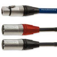 Van Damme stereo XLR splitter cable with 5-pin female to two 3-pin male connectors