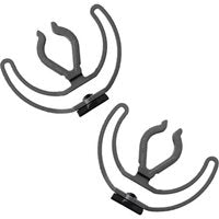 Universal lyre cable routing clips with modular adaptors and screws, black