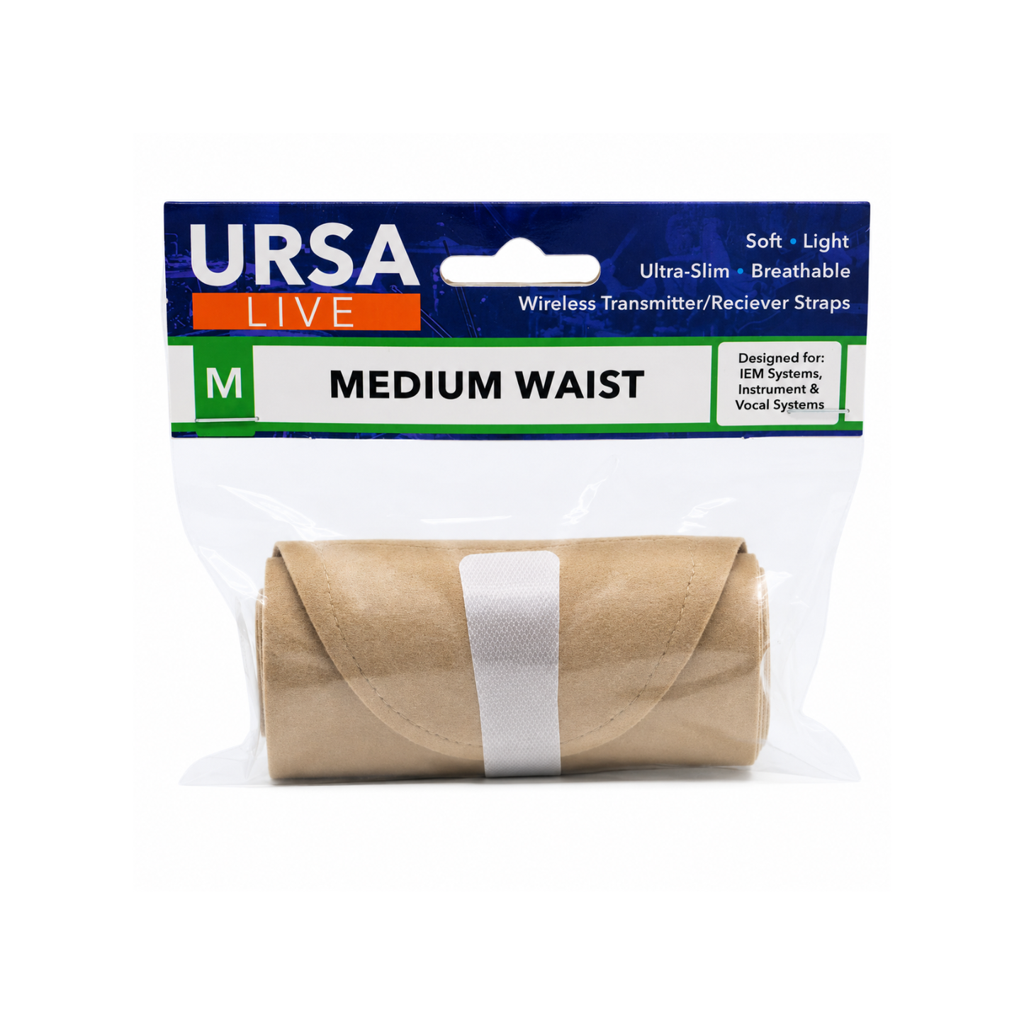Live Strap single pouch, beige waist pouch in sealed retail package