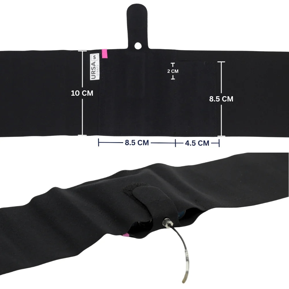 Live Strap single pouch with black waist strap and metal clip attachment