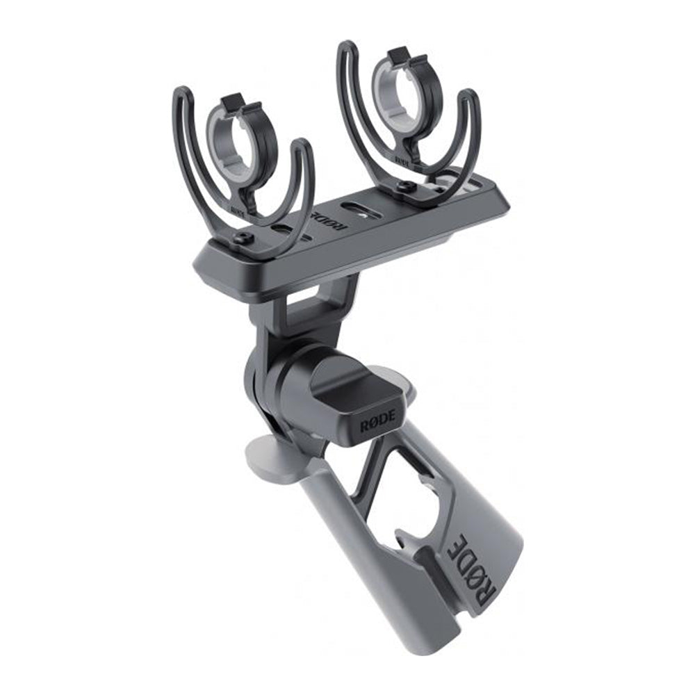 RØDE PG2-R pistol grip shock mount with dual microphone clips
