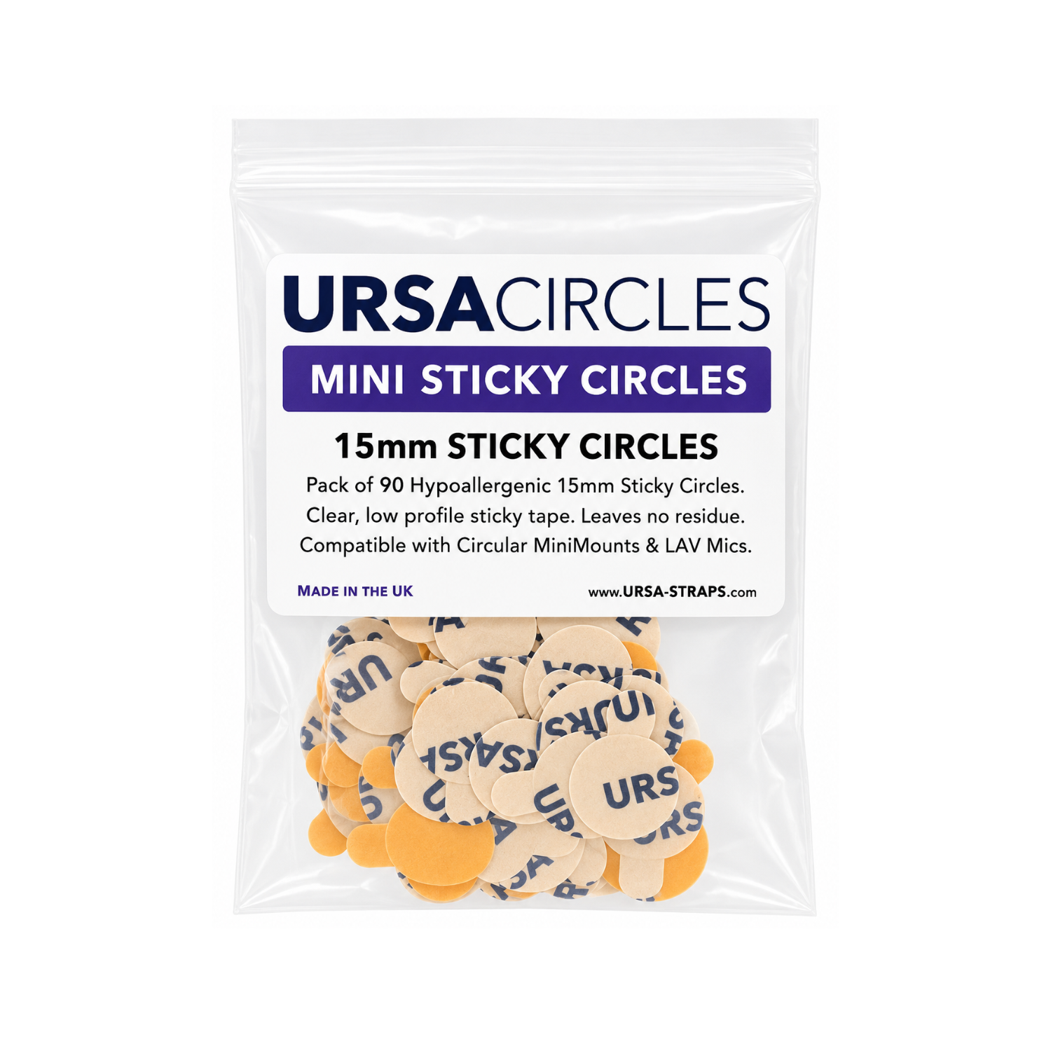 15mm mini sticky circles adhesive dots with peel-off tab, assorted colors in pack