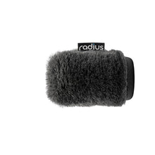 Nimbus windshield windscreen with grey faux-fur cover and black base, radius logo