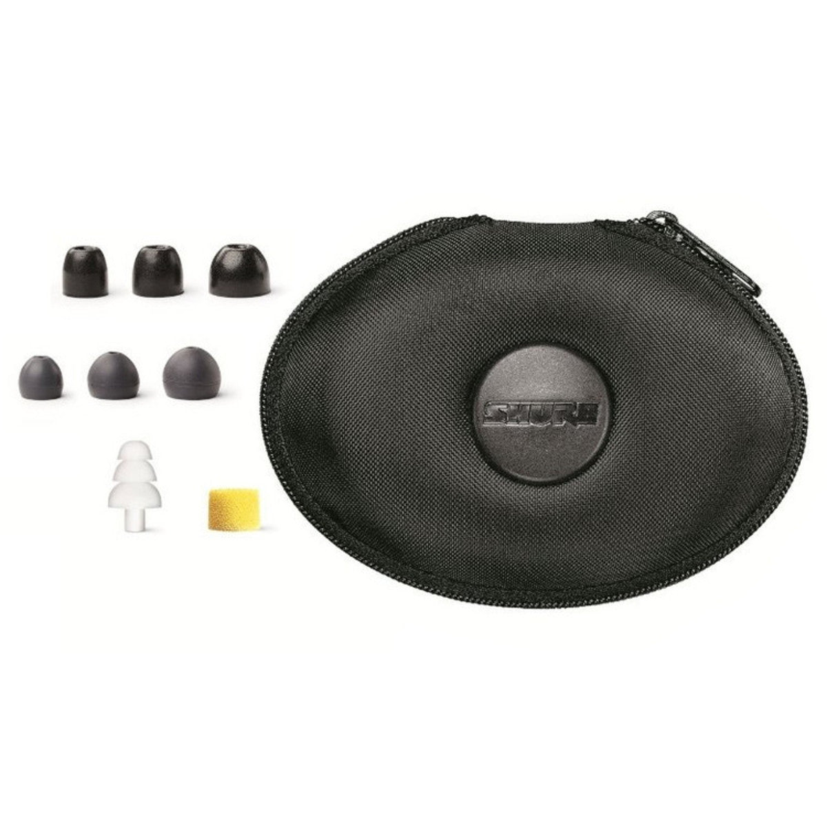 Shure SE535 professional in-ear monitors and included accessories