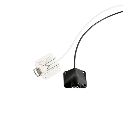 White and black lav microphone concealer set with cable and mounting housing
