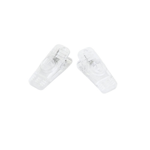 Set of two clear alligator-style clothing clips with hinged spring clamps