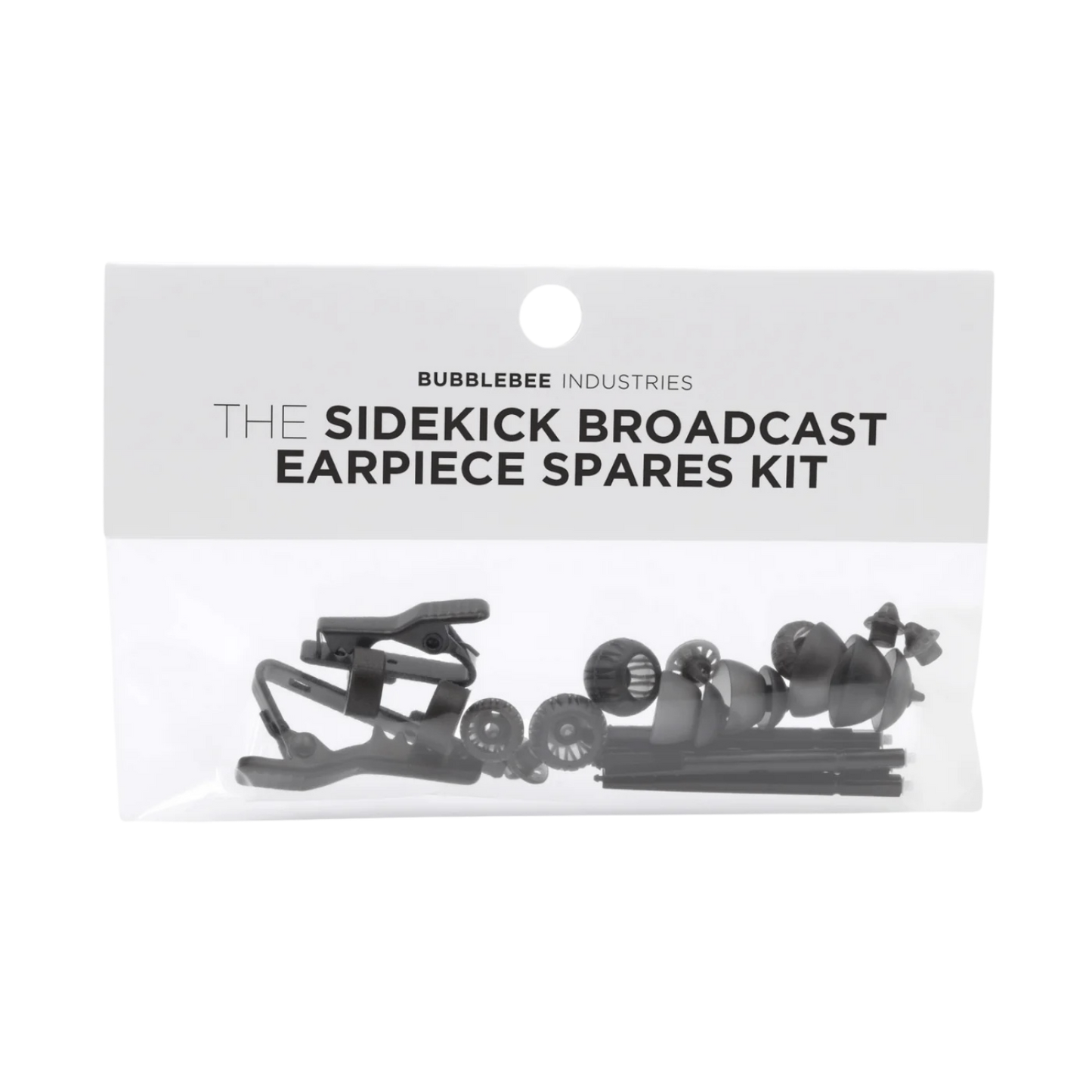Sidekick broadcast earpiece spares kit package with spare earpiece accessories