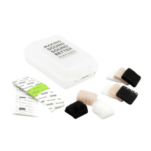 Mic hiding starter kit set with foam pads, adhesive strips, and carrying case