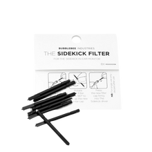 Boxed 8-pack of in-ear monitor replacement filters, black with white tips