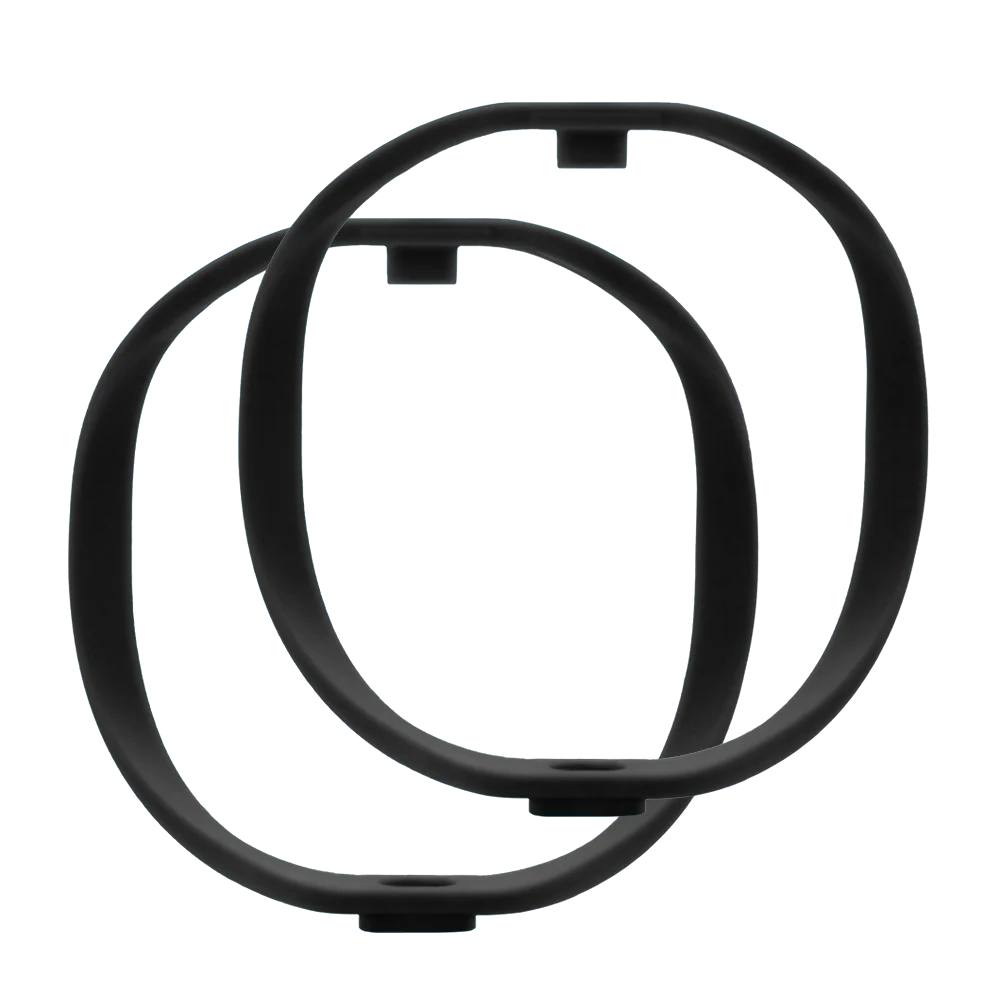 Black shock mount with two circular rings and securing clips