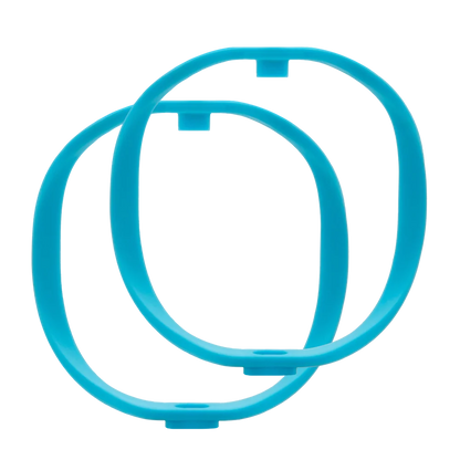 Blue shock mount with two circular rings and mounting tabs