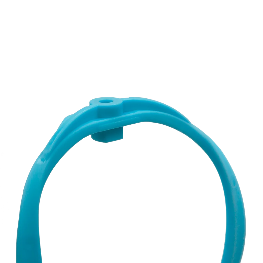 Blue shock mount isolator ring with molded locking tabs
