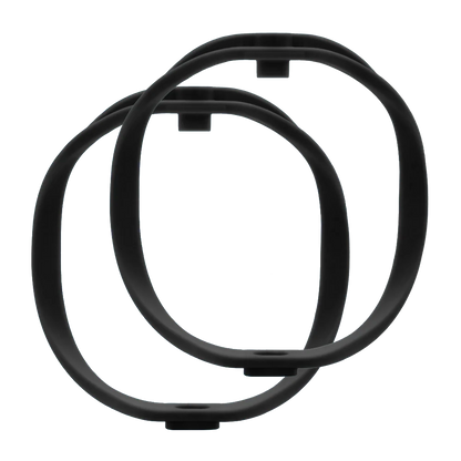 Black shock mount isolator rings with molded locking tabs and inner loop