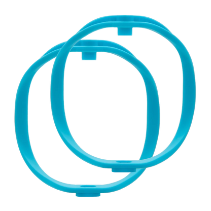Blue shock mount isolator rings with molded tabs and inner loop