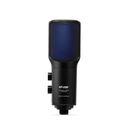 RØDE NT-USB+ rear view showing Revolution Preamp branding and controls