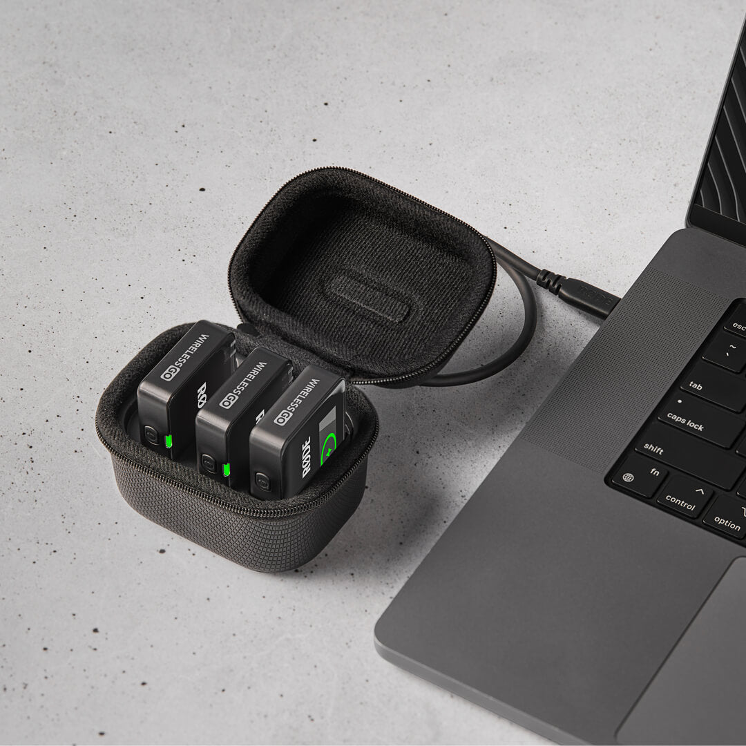 RØDE Charge Case+ with Wireless GO Gen 3 units