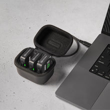 RØDE Charge Case+ open charging case with three wireless transmitters