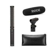 RØDE NTG1 shotgun microphone kit with windscreen, shock mount, and zip pouch