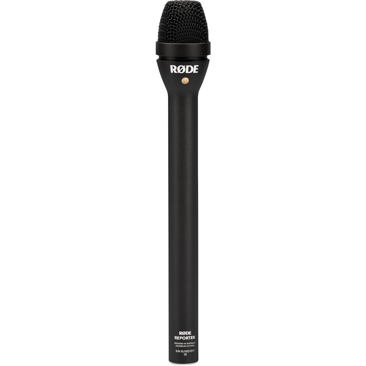 RØDE Reporter interview microphone with black handheld body and mesh grille