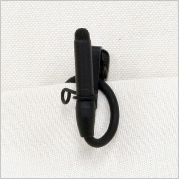 Black vertical holder clip with mounting loop and clamp prongs