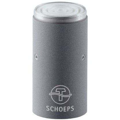 Schoeps CMC 1 U miniature microphone amplifier, gray cylindrical body with Schoeps logo