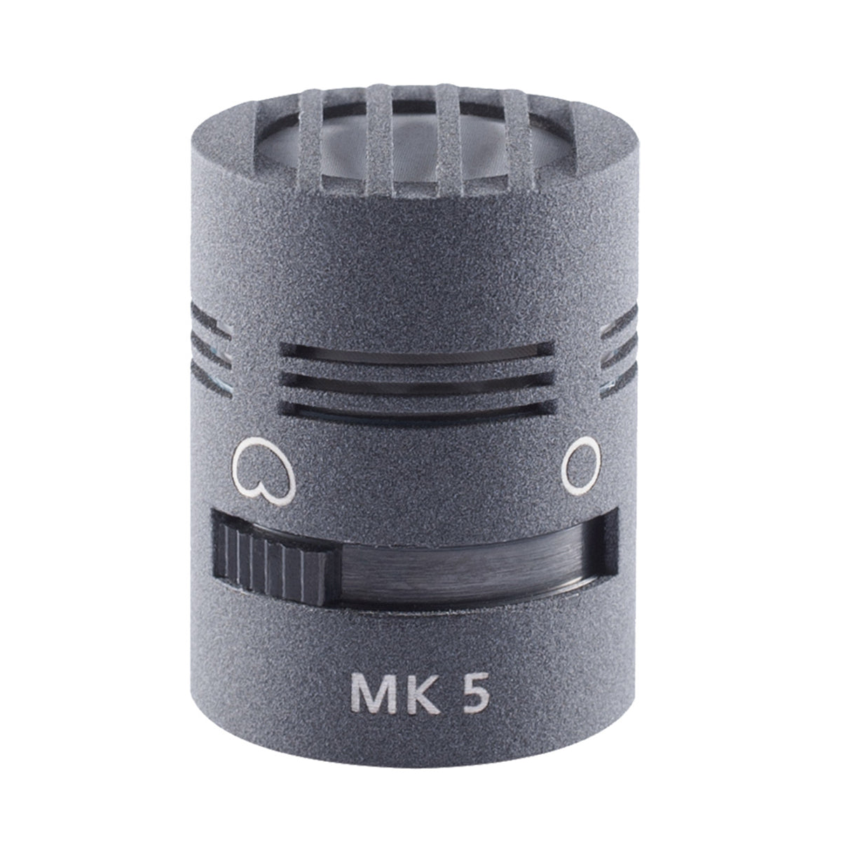 Schoeps MK 5 switchable mic capsule, gray foam cylinder with MK 5 text and switch notch