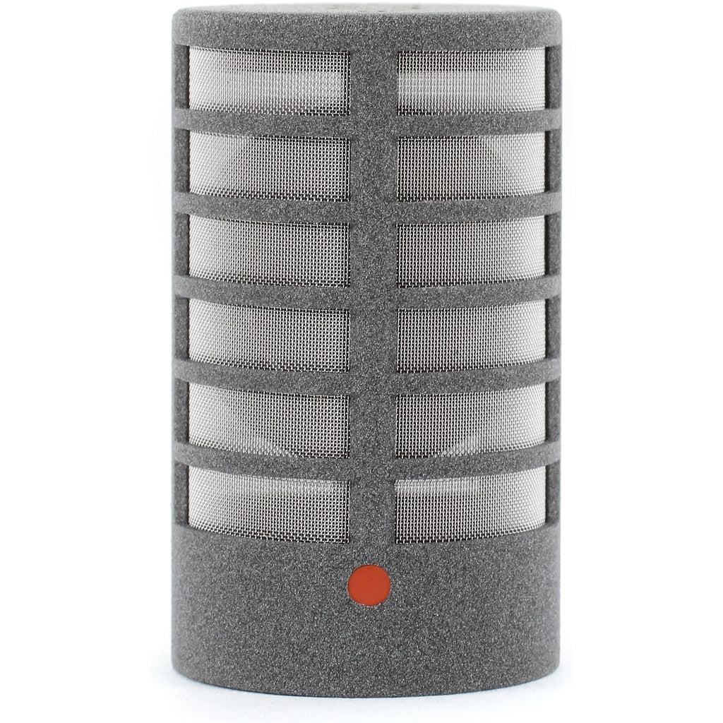 Schoeps MK 8 figure-8 microphone capsule with grey grille, foam body, and small red dot