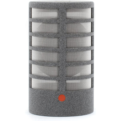 Schoeps MK 8 figure-8 microphone capsule with grey grille, foam body, and small red dot