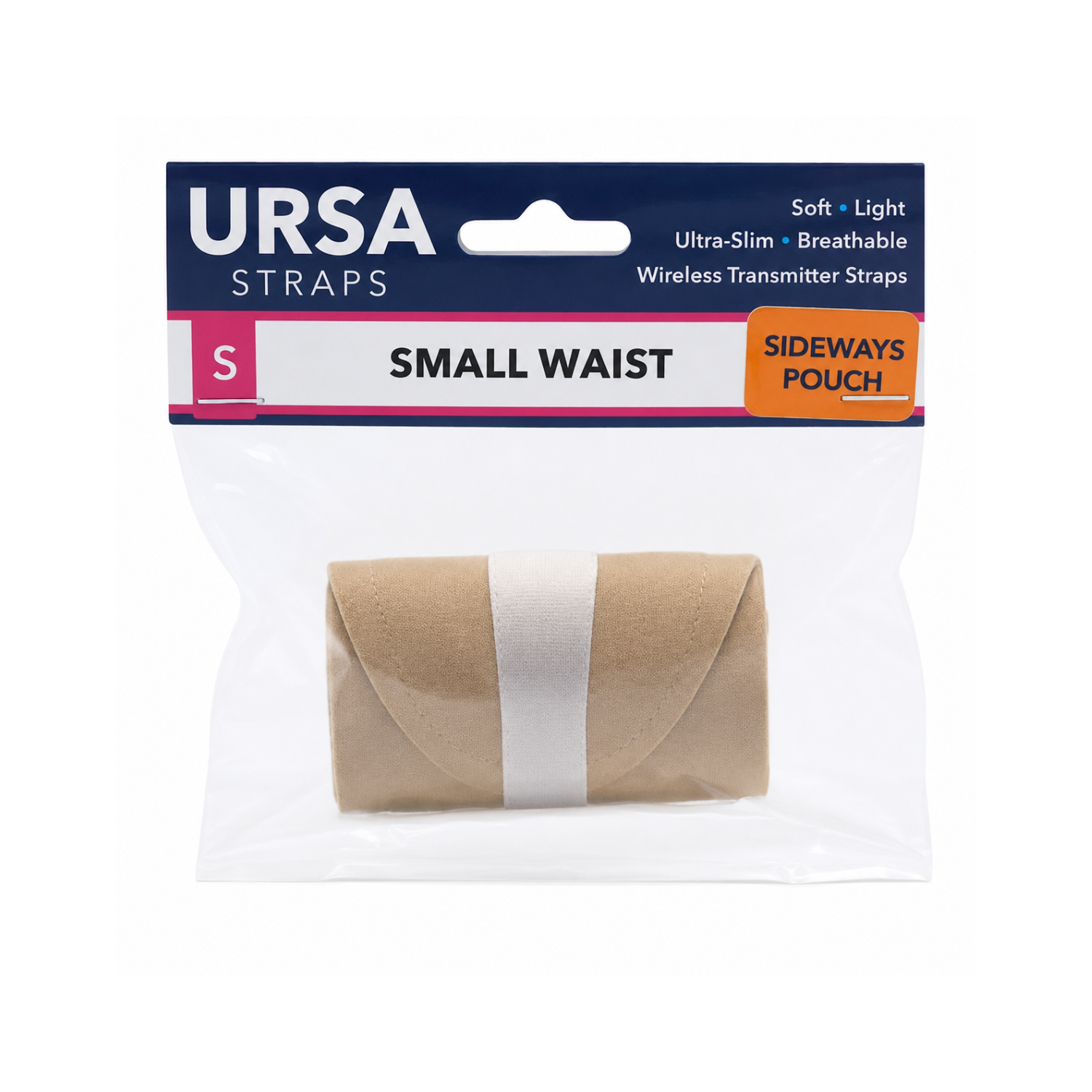 URSA Straps beige small waist pouch strap, in retail package