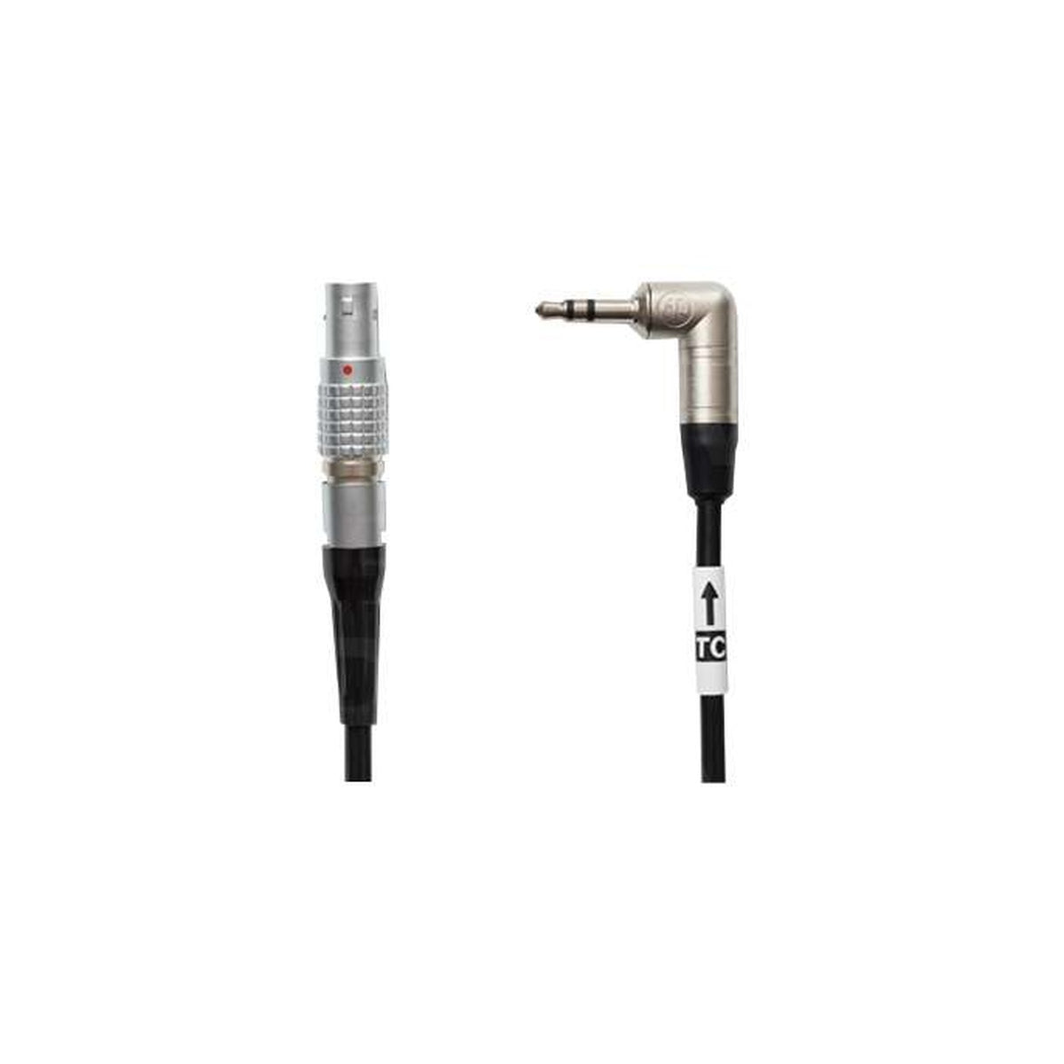 5-pin Lemo to Tentacle cable with silver Lemo connector and audio jack ends