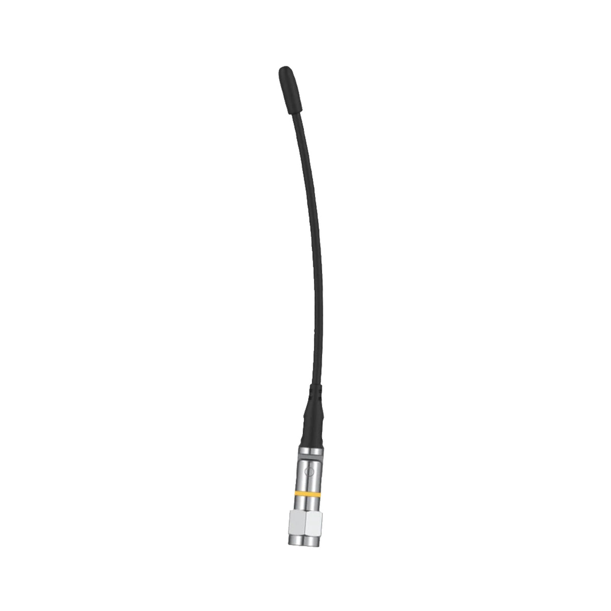 Deity Theos UHF right-angled whip antenna with black whip and silver base