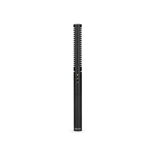 RODE NTG2 shotgun microphone, black cylindrical body with grille at the top