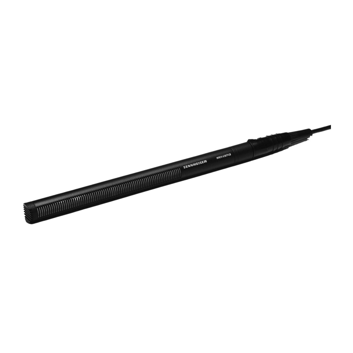 Sennheiser MKH416 shotgun gun microphone, black cylindrical body