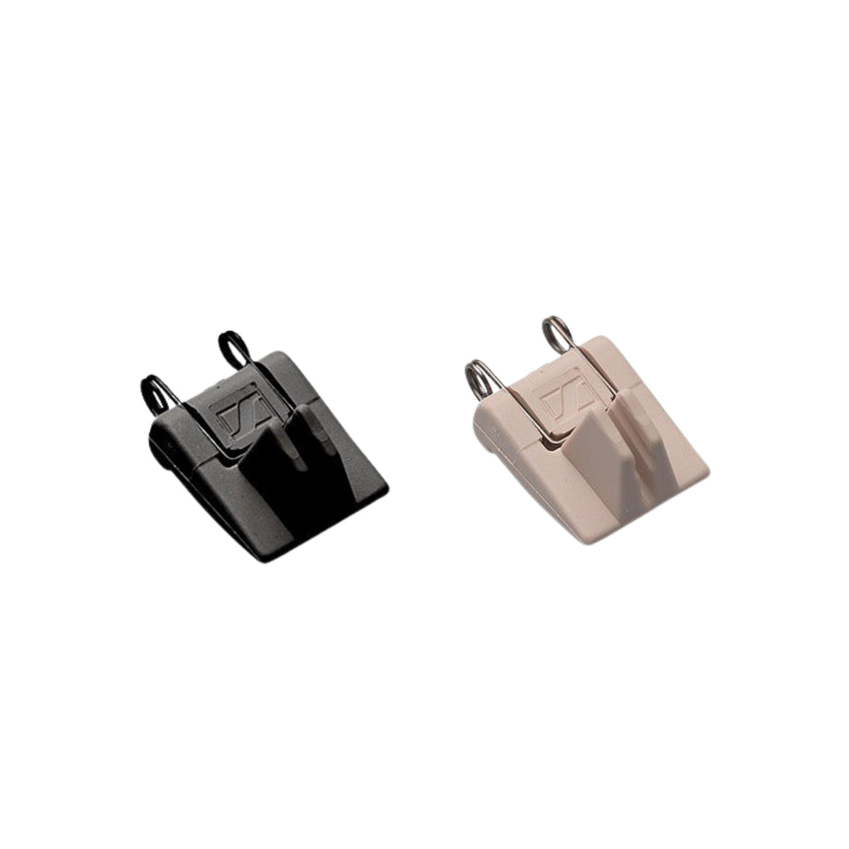 Sennheiser MZ 2 accessory kit with black and beige mounting clips