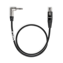Mini XLR (TA3F) to USB cable with right-angle plug, black cord