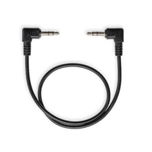 Black 3.5mm mini-jack audio cable with plugs on both ends
