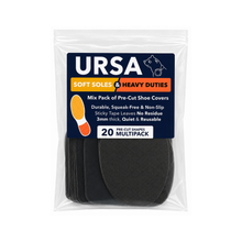 Dark gray pre-cut shoe covers multipack in sealed bag