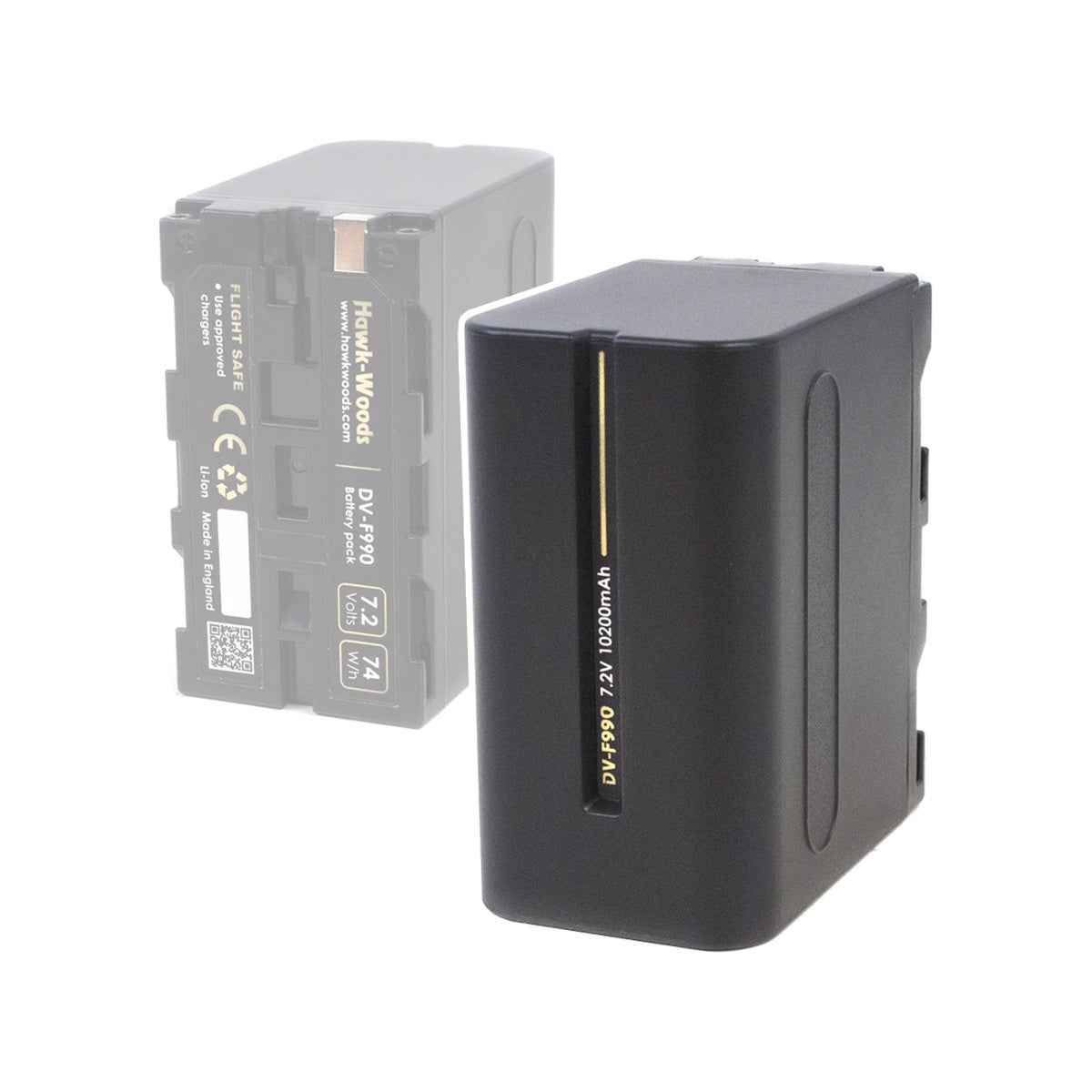 Hawk-Woods DV-F990 DV battery pack, black and gray connector ends