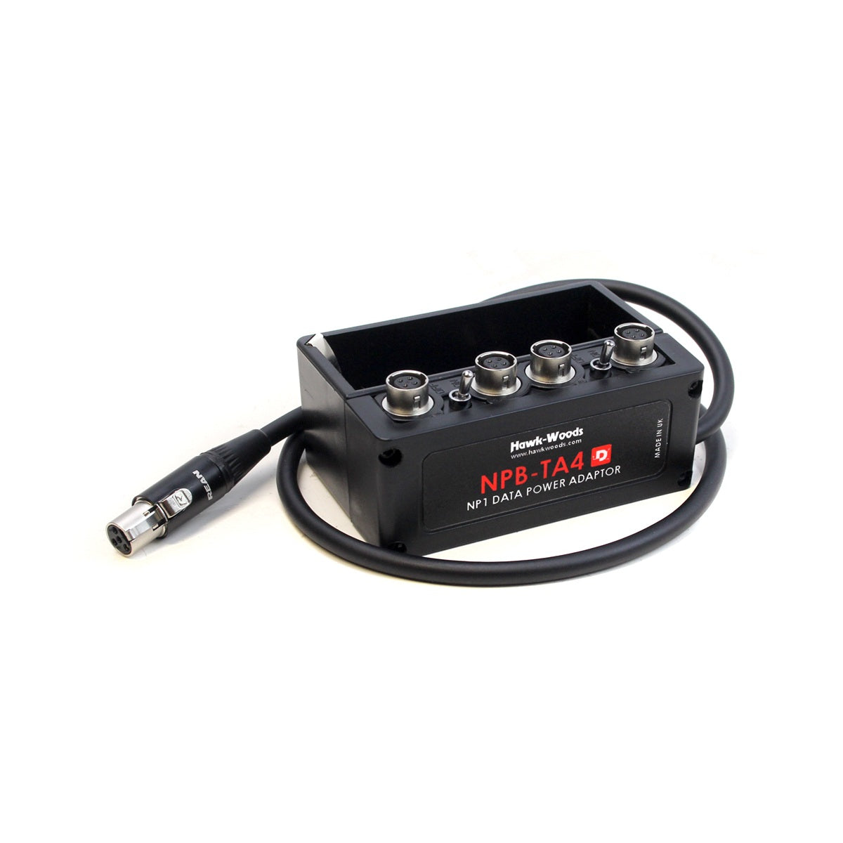 Hawk-Woods NPB-TA4 battery adaptor with multi-pin output connectors and cable