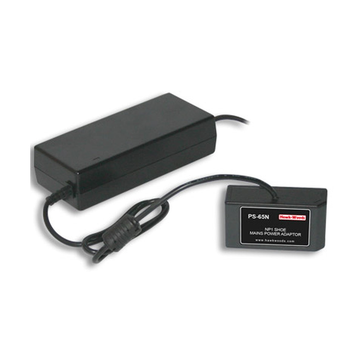PS-65N mains power adaptor with AC cable and rectangular power supply brick