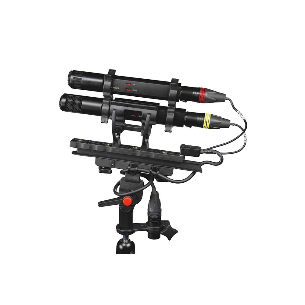 Rycote Connbox CB3 audio connector with XLR3F cables and black mounting bracket