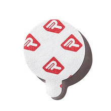 Round 23mm adhesive note pad with red R logo pattern