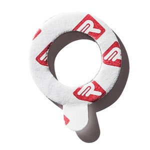 Foam ring with white cover and red logo print