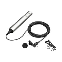 Sony ECM77 shotgun microphone with cable, clip, foam windscreen, and mounting hardware