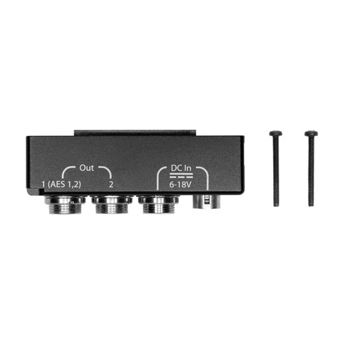 Sound Devices A-TA3 backplate adapter with Out and DC In 6–18V ports