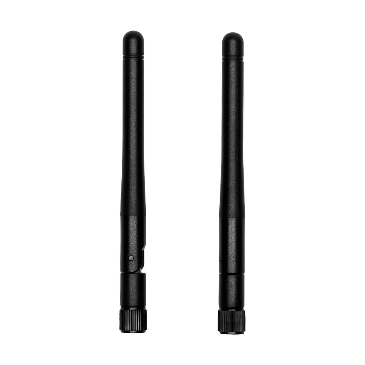 Pair of black 2.4 GHz tilt antennas with threaded base for Sound Devices A20