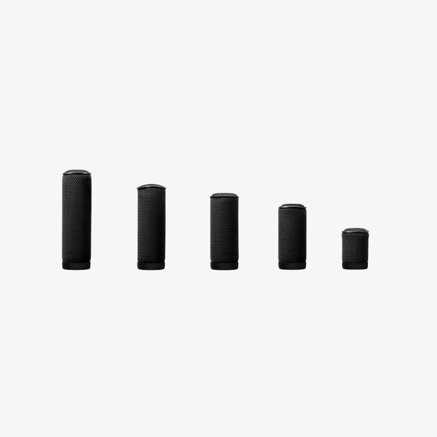 Black perforated spacer cylinder set, five sizes